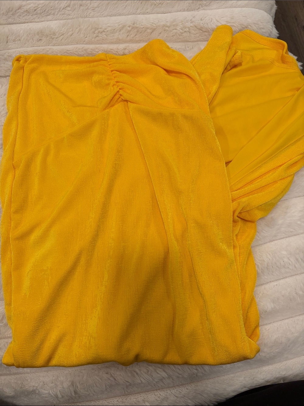Bright Yellow Wrap Skirt